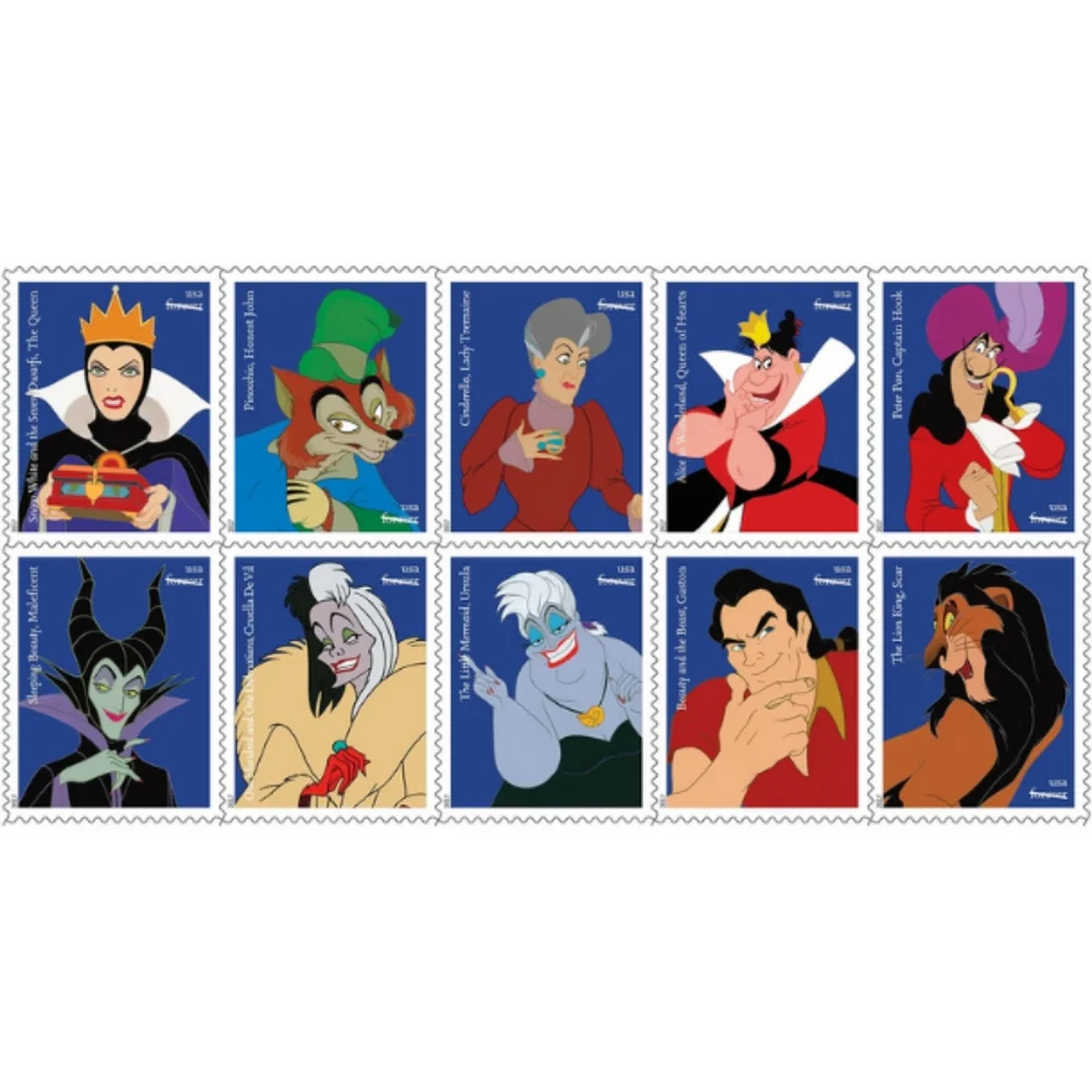 100 Disney Villians 2017 Forever USPS‎ First-Class Postage Stamps US Mail Walt